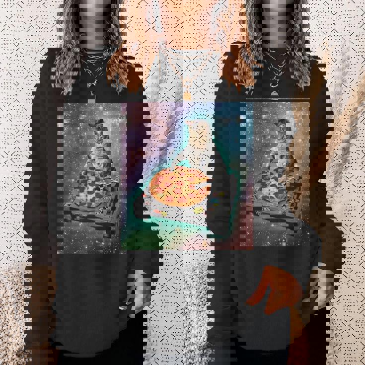 宇宙猫ピザミーム銀河宇宙キティ子猫面白いかわいいpace Cat Galaxy Universe Meme スウェットシャツ 彼女への贈り物