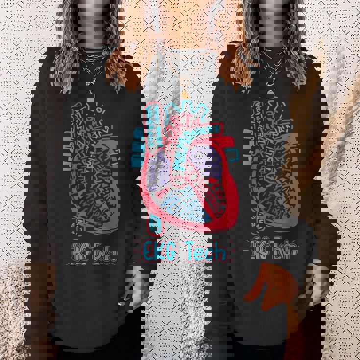 心電図技術者 心臓の各部位 看護師 循環器科 ギフト スウェットシャツ 彼女への贈り物