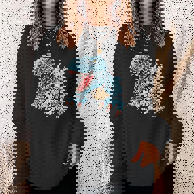 恐竜 おもしろ デフォルメ イラスト スウェットシャツ 彼女への贈り物