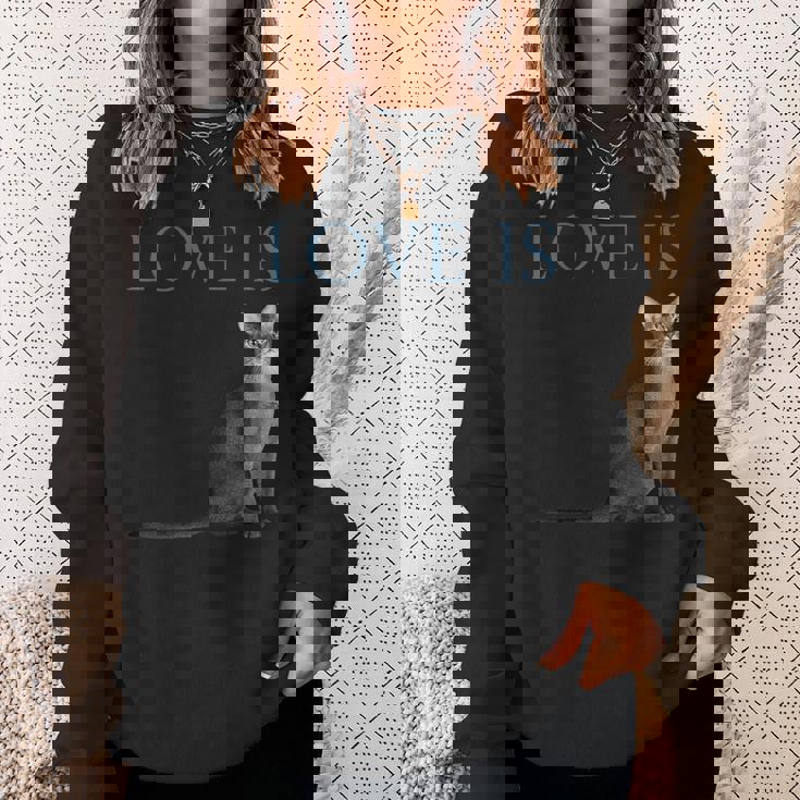 愛はアビシニアンキャット スウェットシャツ 彼女への贈り物