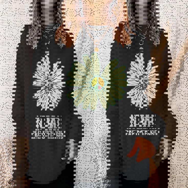 戦争なし、平和、反戦、戦争なし 長袖tシャツ スウェットシャツ 彼女への贈り物