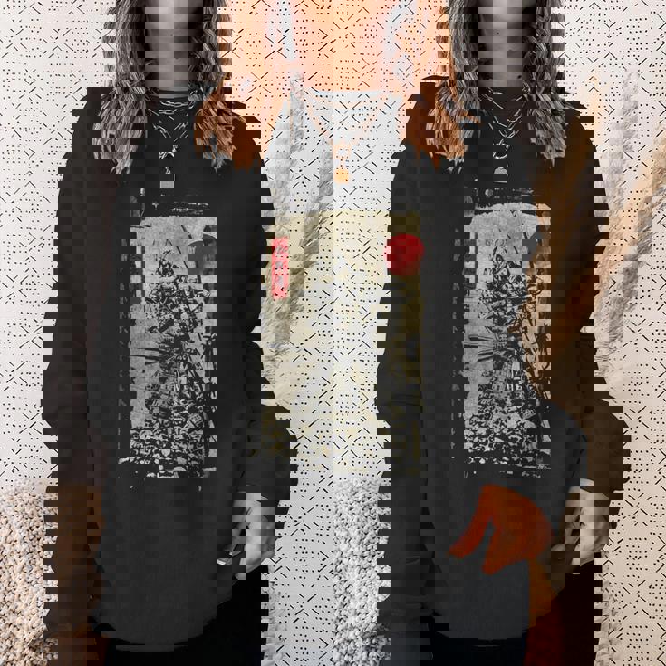 手描きの日本の侍 ヴィンテージ ソードマン アニメ 武士道 スウェットシャツ 彼女への贈り物