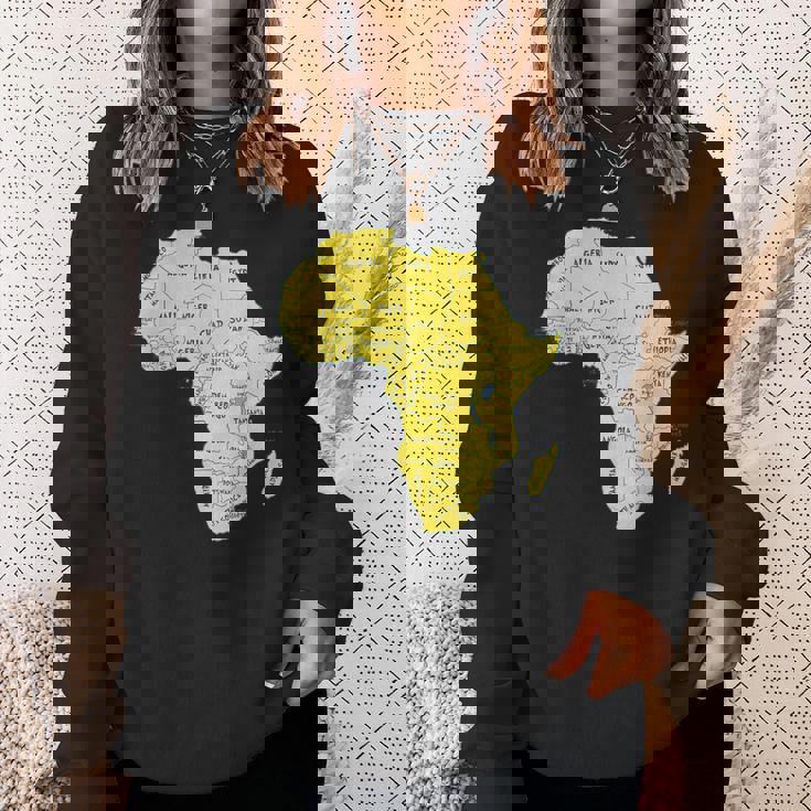 手描きアフリカ地図tシャツ 国名付き スウェットシャツ 彼女への贈り物