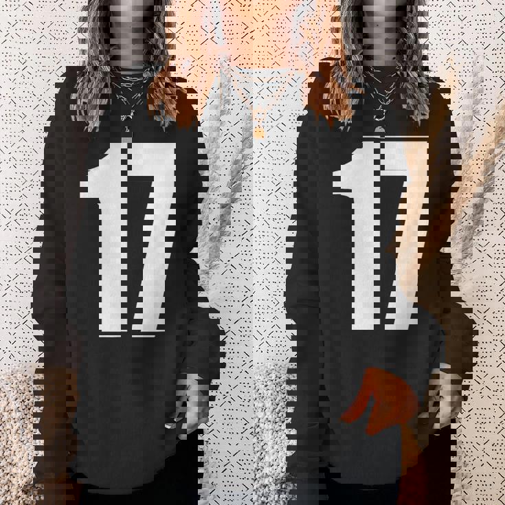 数字 セブンティーン数字 17 プレーンホワイト数字 スウェットシャツ 彼女への贈り物