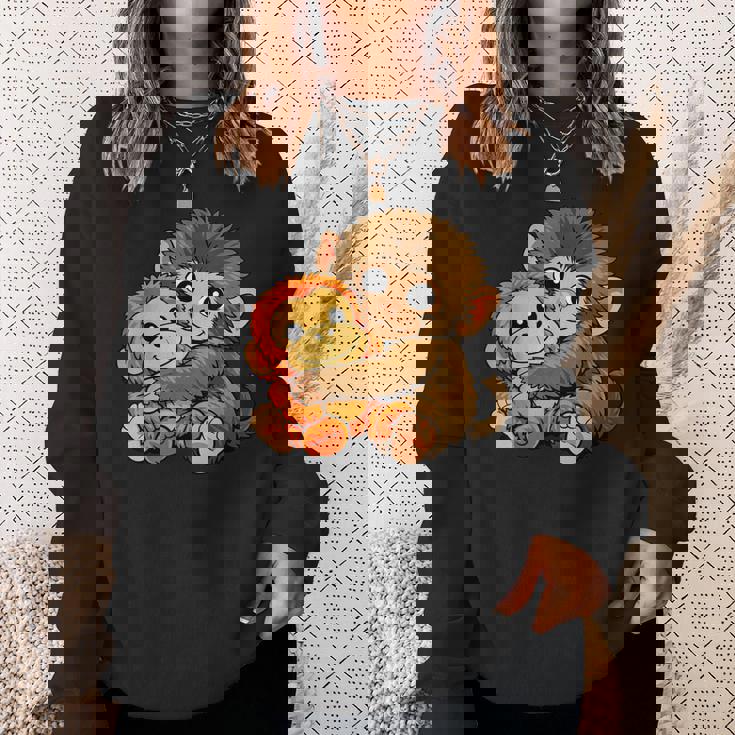 日本 かわいい 赤ちゃん モンキー パンチ ニホンザル パンチくん スウェットシャツ 彼女への贈り物