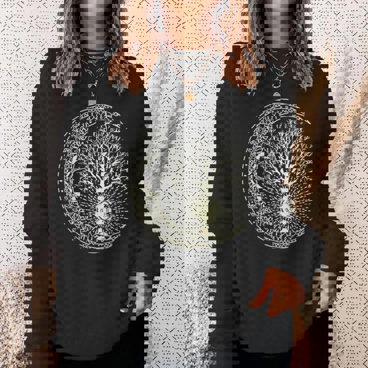 曼荼羅tシャツ 生命の樹 タトゥースタイルシャツ 長袖tシャツ スウェットシャツ 彼女への贈り物