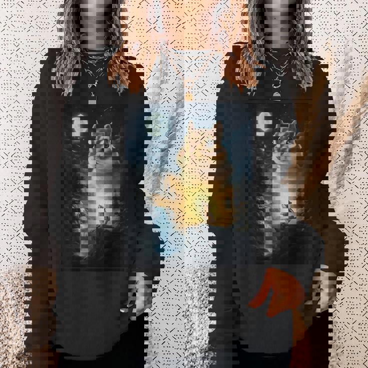 月に吠えるシマリス ヴィンテージ 面白いシマリス スウェットシャツ 彼女への贈り物