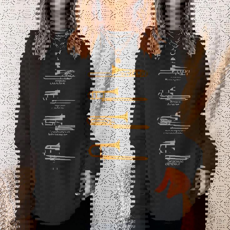 様々なトロンボーンタイプ トロンボーンギフト スウェットシャツ 彼女への贈り物