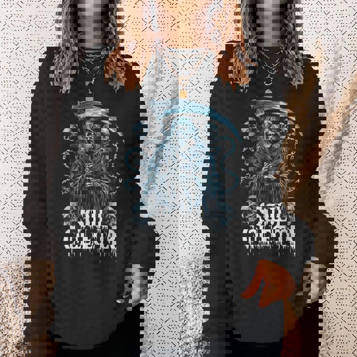 死神ソウルコレクタースカルチェーンアートホラーファン スウェットシャツ 彼女への贈り物