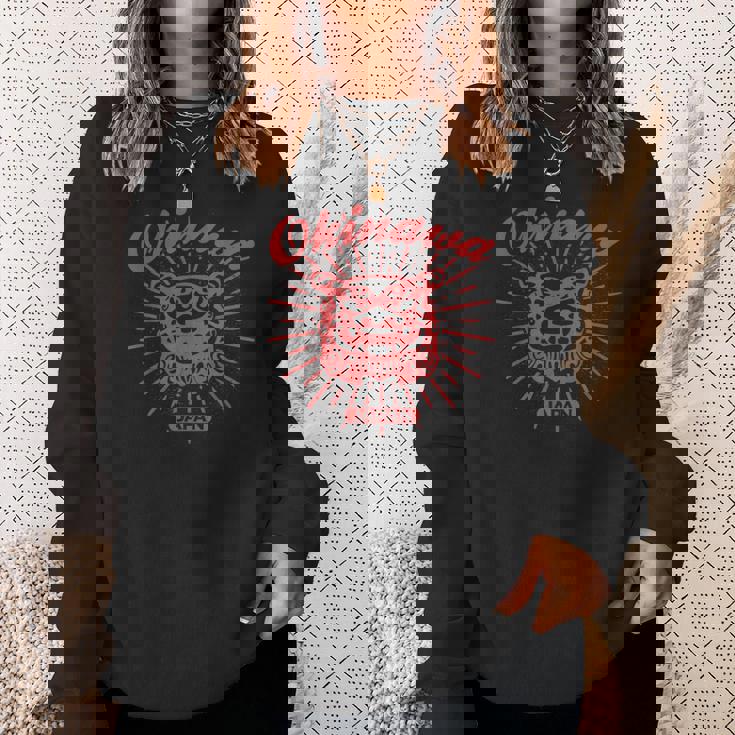 沖縄 那覇 伝統 シーサー ガーディアン ライオン 日本神話 スウェットシャツ 彼女への贈り物