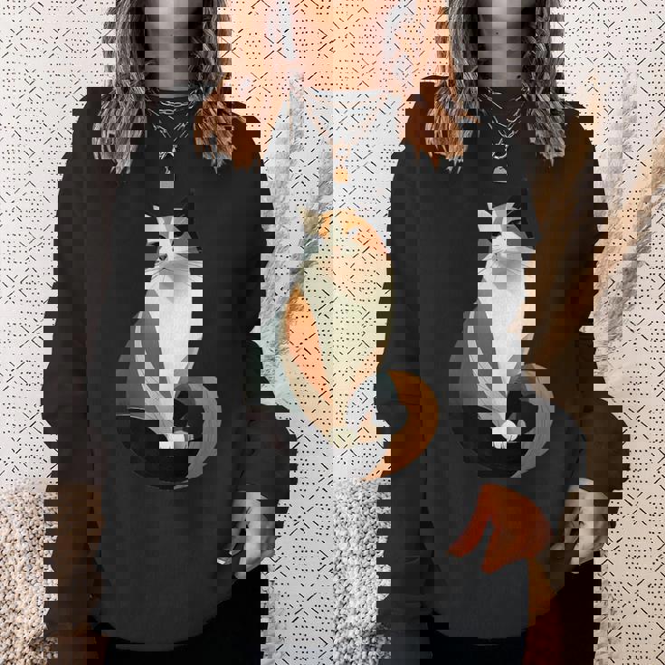 猫 幾何学が描く色彩とラインが生み出すモダン デザイン 6 スウェットシャツ 彼女への贈り物