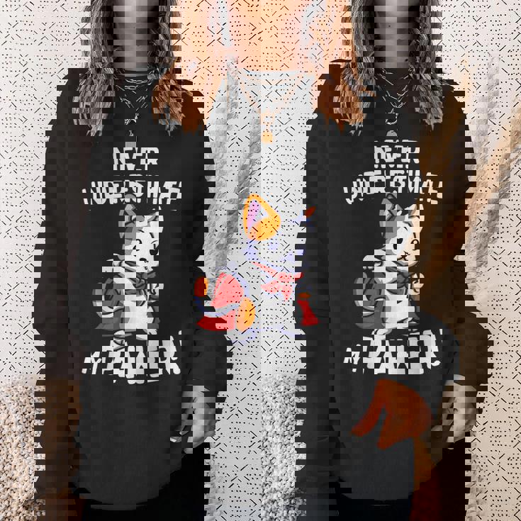 猫に言わせると、Don't Underestimate My Pawer Pun Cat（私の肉球を甘く見ないで）。 スウェットシャツ 彼女への贈り物