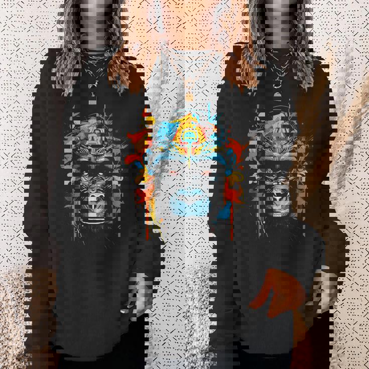 猿 動物 モチーフ イラスト 猿 スウェットシャツ 彼女への贈り物