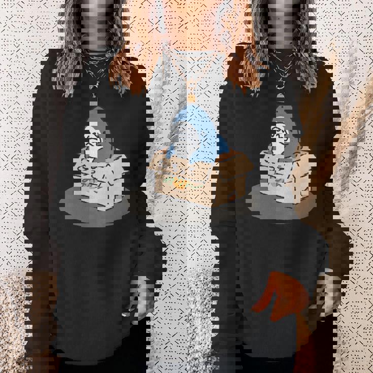 箱入りサメ 長袖tシャツ スウェットシャツ 彼女への贈り物