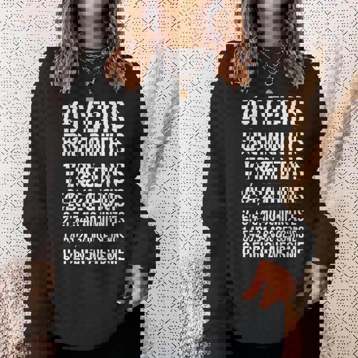 素晴らしい49歳の誕生日ギフト 面白い49歳の誕生日 スウェットシャツ 彼女への贈り物