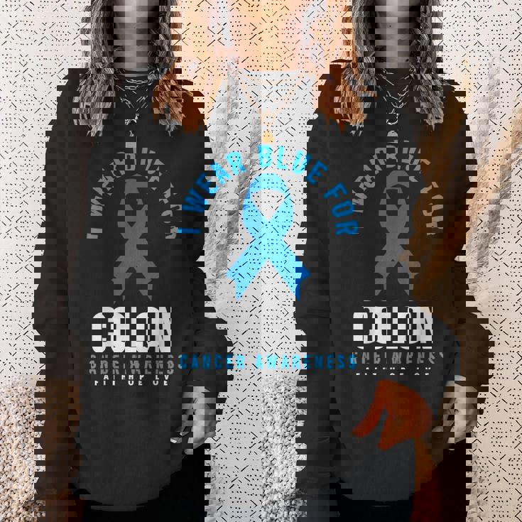 結腸直腸癌 I Wear Blue For Colon Cancer Awareness スウェットシャツ 彼女への贈り物