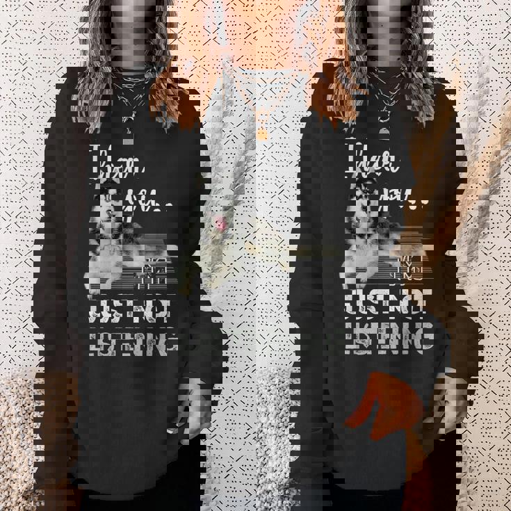聞こえてるよ聞いていないだけだシベリアンハスキー恋人 スウェットシャツ 彼女への贈り物