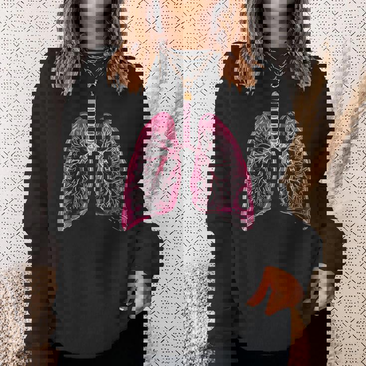 肺の解剖学的2d 医師と呼吸ファン向け スウェットシャツ 彼女への贈り物