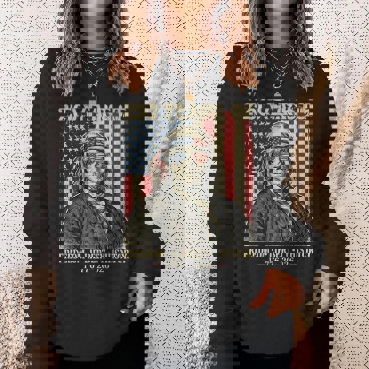 自由の250年 自由の歴史 創設父 レトロ 長袖tシャツ スウェットシャツ 彼女への贈り物