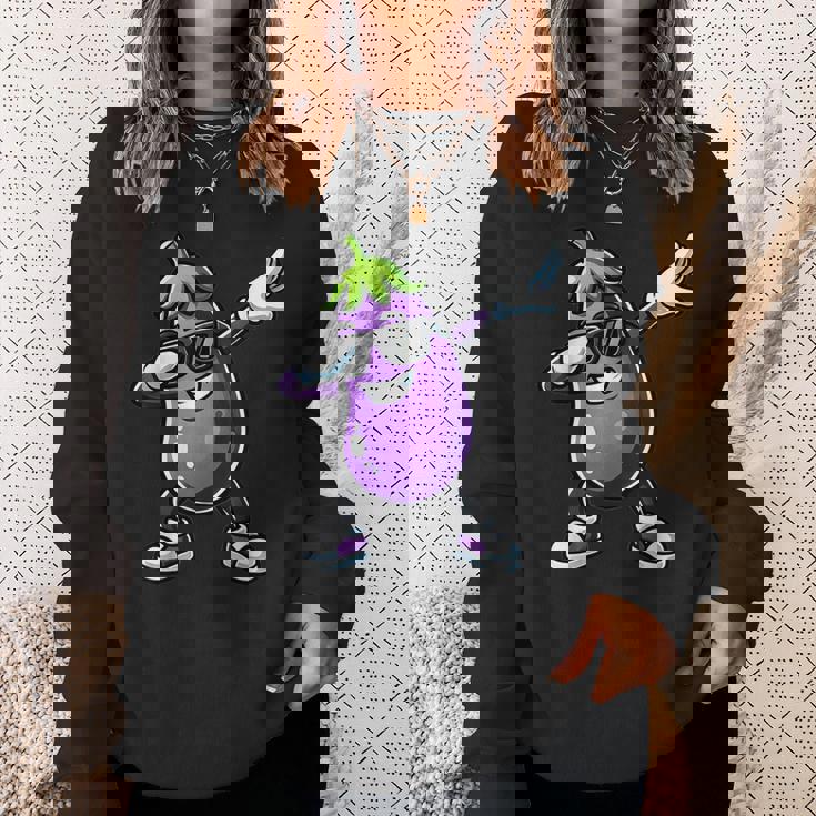 茄子を軽くたたく面白い野菜ギフト ナス付き スウェットシャツ 彼女への贈り物