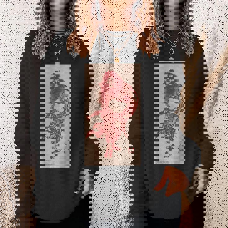 葛飾北斎 「朱描き鍾馗・朱鍾馗・赤鍾馗」 スウェットシャツ 彼女への贈り物