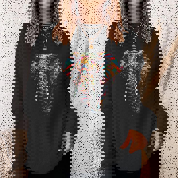 象 多角形 アートワーク スウェットシャツ 彼女への贈り物