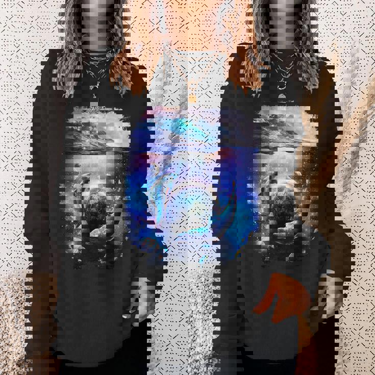 銀河 イルカ 宇宙 地球 海 スウェットシャツ 彼女への贈り物