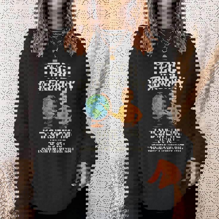 面白い 高校 男性 地理 先生 ティーンエイジャー ジョーク スウェットシャツ 彼女への贈り物