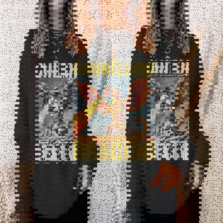 面白いai生成パスタドラゴン ブレイン カネローニ ドラゴニ スウェットシャツ 彼女への贈り物