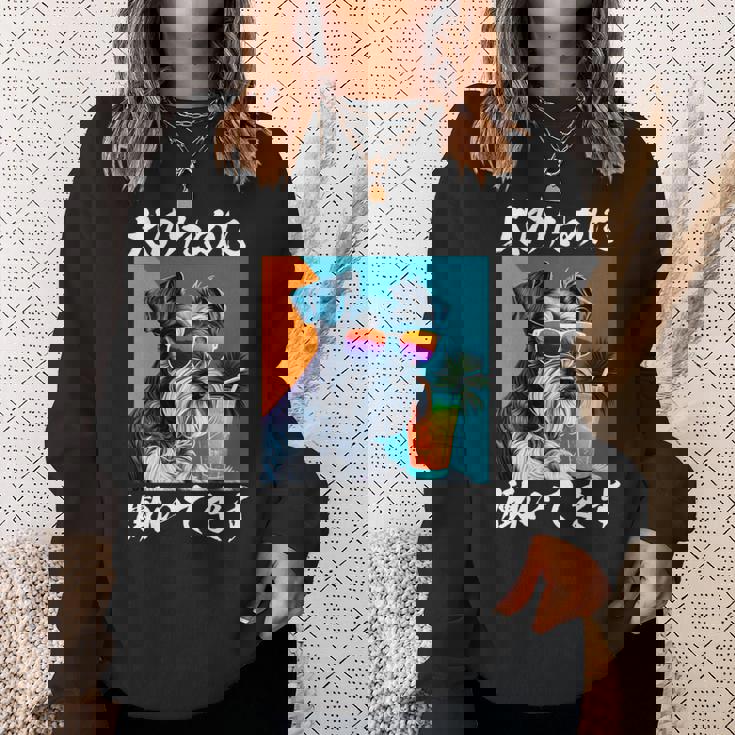 面白いtシャツ シュナウザー イヌ わんこ メンズ 犬好き グッズ おもしろ 面白い 服 ネタ わんこ 長袖tシャツ スウェットシャツ 彼女への贈り物