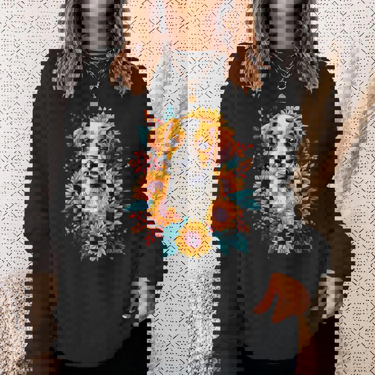 面白いtシャツ ジャックラッセルテリア ひまわり イヌ メンズ グッズ かわいい おもしろ 面白い 服 ネタ スウェットシャツ 彼女への贈り物