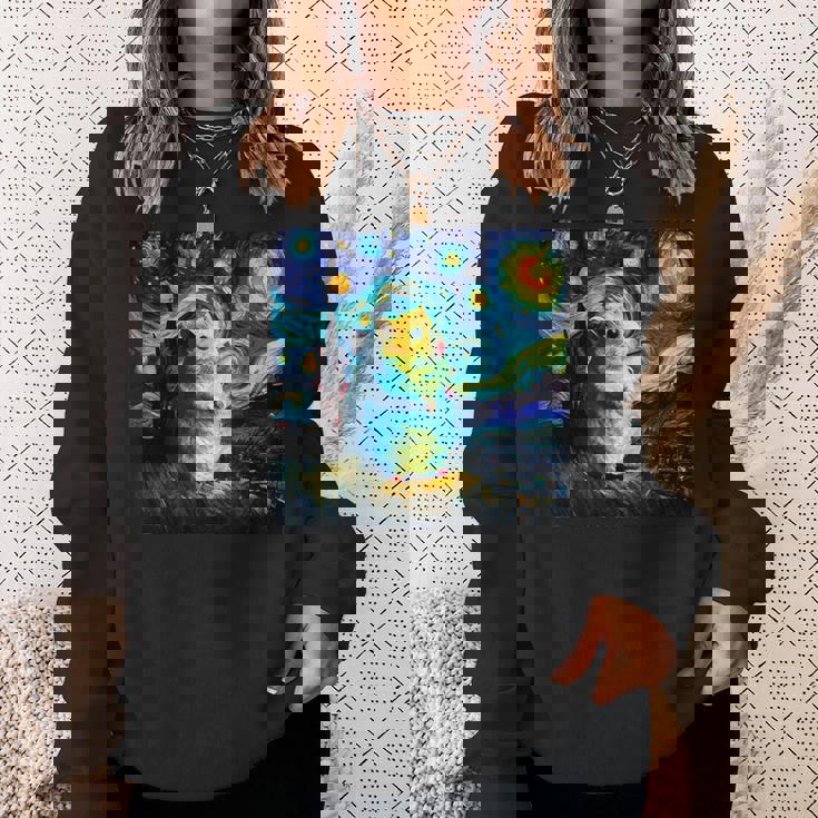 面白いtシャツ ハムスター かわいい ゴッホ 星月夜 動物 メンズ グッズ 面白い 服 ネタ 子供 キッズ スウェットシャツ 彼女への贈り物