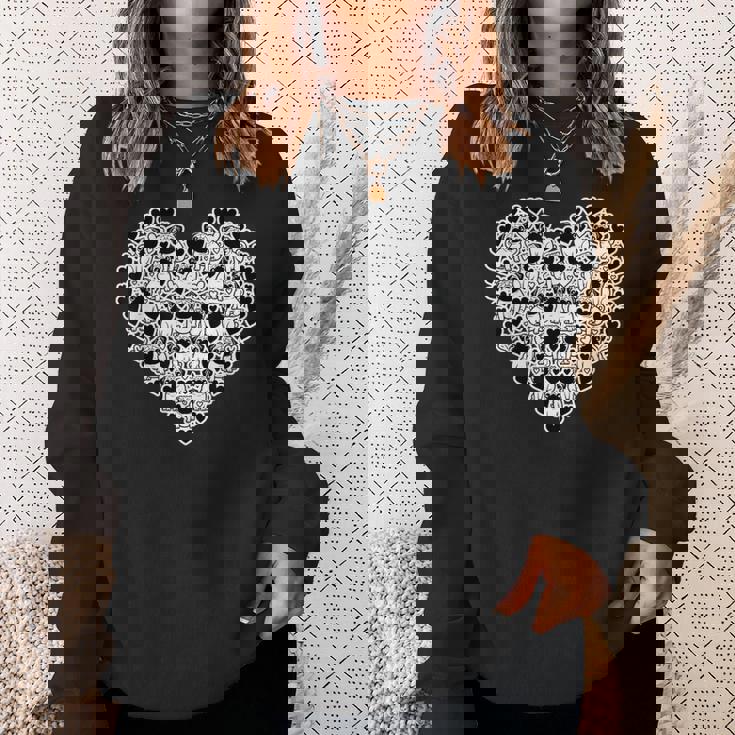 面白いtシャツ パグ 犬 ハート イヌ メンズ 犬好き グッズ かわいい おもしろ 面白い 服 ネタ スウェットシャツ 彼女への贈り物