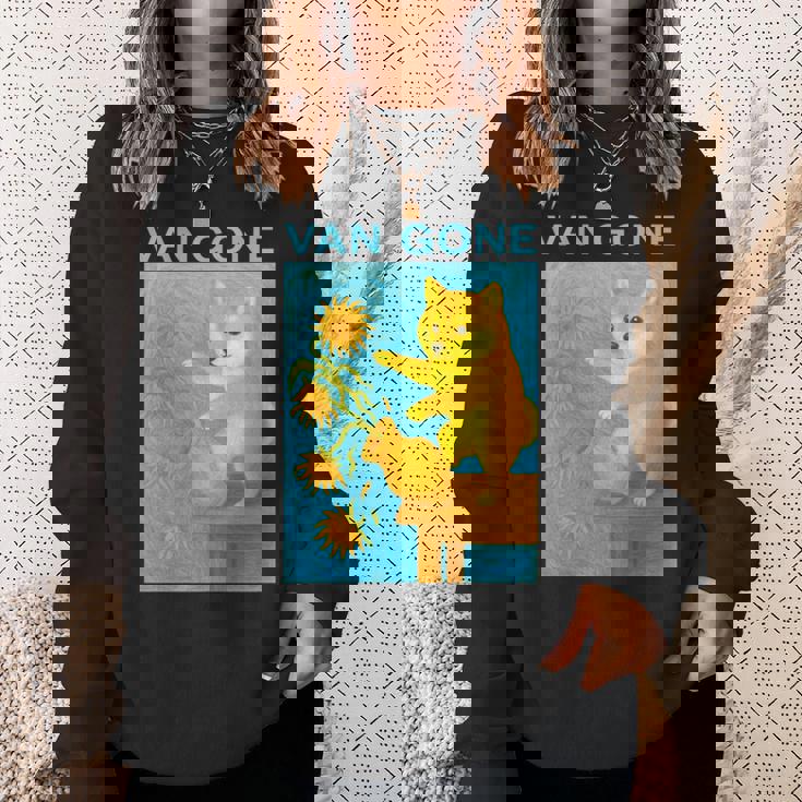 面白いtシャツ 柴犬 ゴッホ イヌ わんこ メンズ 犬好き グッズ かわいい おもしろ 面白い 服 ネタ 長袖tシャツ スウェットシャツ 彼女への贈り物