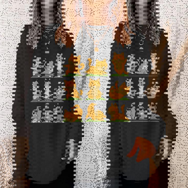 面白いtシャツ 柴犬 ヨガ イヌ わんこ メンズ 犬好き グッズ かわいい おもしろ 面白い 服 ネタ 長袖tシャツ スウェットシャツ 彼女への贈り物