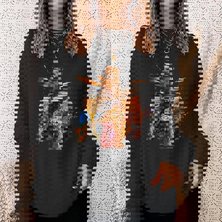 面白いtシャツ 猫 ネコ ギター バンド メンズ 猫好き グッズ おもしろ 面白い 服 ネタ にゃんこ スウェットシャツ 彼女への贈り物