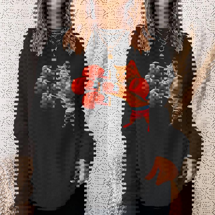 面白いtシャツ 猫 ネコ ボクシング メンズ 猫好き グッズ おもしろ 面白い 服 ネタ にゃんこ 猫の下僕 スウェットシャツ 彼女への贈り物