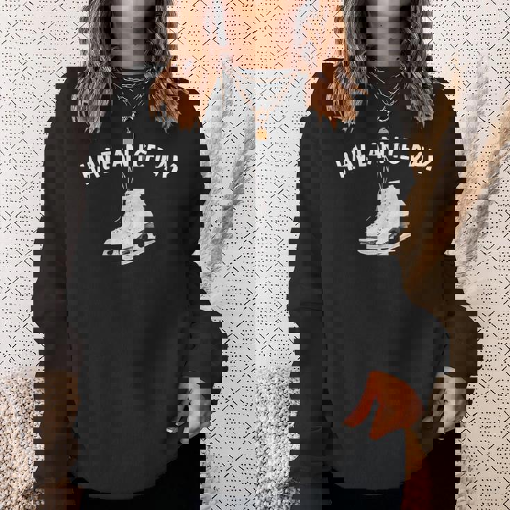 面白いアイススケートアート メンズ レディース スケーター フィギュアスケート スウェットシャツ 彼女への贈り物