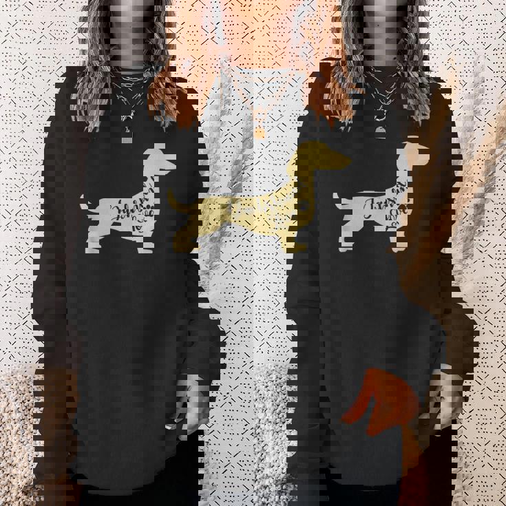 面白いダックスフント犬のデザイン ペット愛好家の足 スウェットシャツ 彼女への贈り物