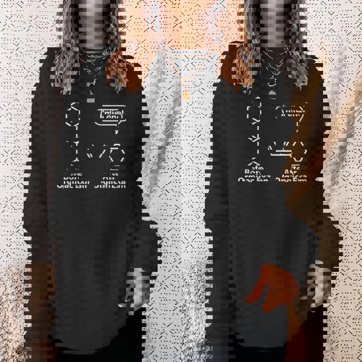 面白い駄洒落-有機化学試験後の前-私は奉仕する スウェットシャツ 彼女への贈り物