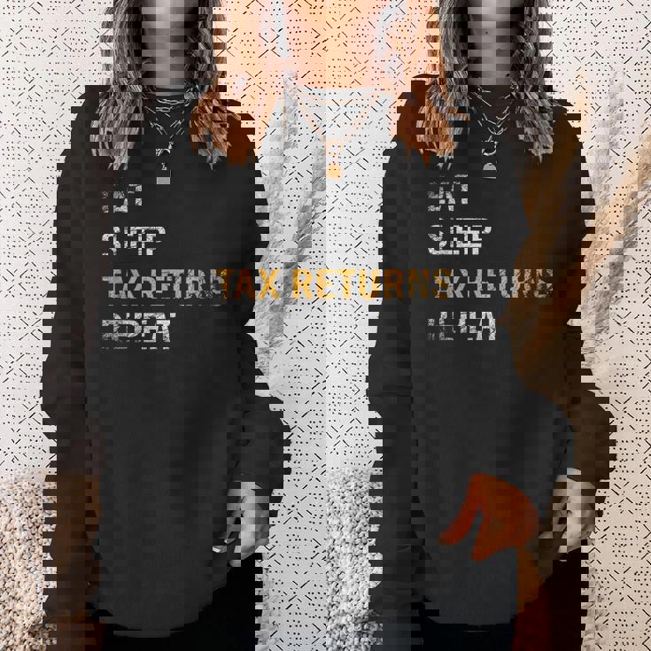 食べる睡眠確定申告繰り返し課税シーズン スウェットシャツ 彼女への贈り物