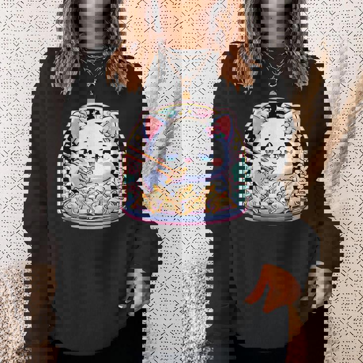 餃子、餃子を食べるカワイイ猫、餃子 スウェットシャツ 彼女への贈り物