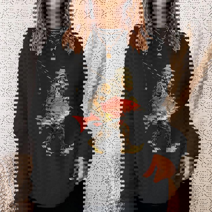 鯛 ビッグフット フィッシャーマン 海水釣り サスカッチ スウェットシャツ 彼女への贈り物