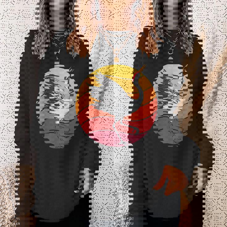 鶴 Crane Retrounset 鶴 スウェットシャツ 彼女への贈り物