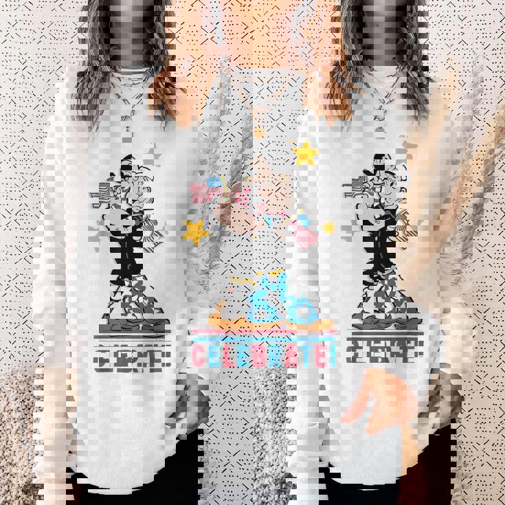 7月4日 「ポパイとオリーブオイルの愛国心」 彼と彼女 スウェットシャツ 彼女への贈り物