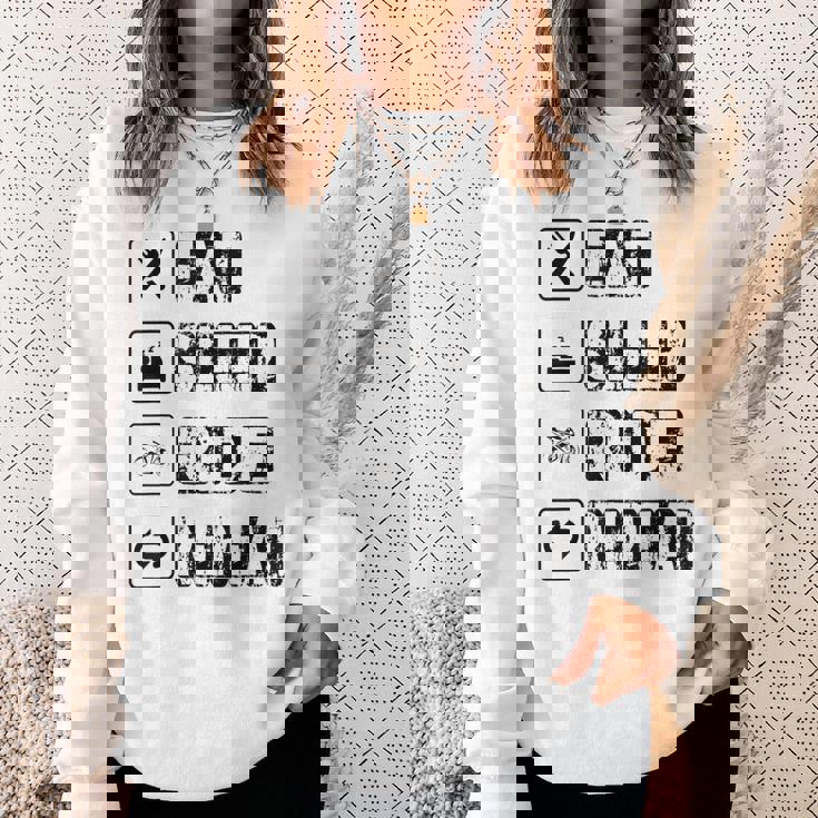 Eatleep Ride Repeat オートバイ バイク モーターサイクリスト 格言 スウェットシャツ 彼女への贈り物