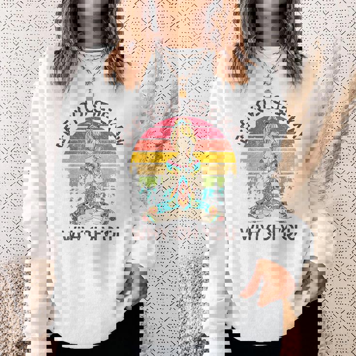 Eff Youee Kay Why Oh You レトロ サンセット タトゥーガール ヨガ スウェットシャツ 彼女への贈り物