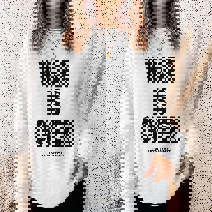 Exclusive War Is Over ご希望の場合限定ブラックプリント 長袖tシャツ スウェットシャツ 彼女への贈り物