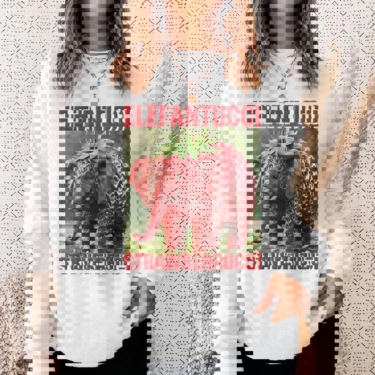 Brainrot Animal Gen Alpha Meme ストロベリーエレファント スウェットシャツ 彼女への贈り物