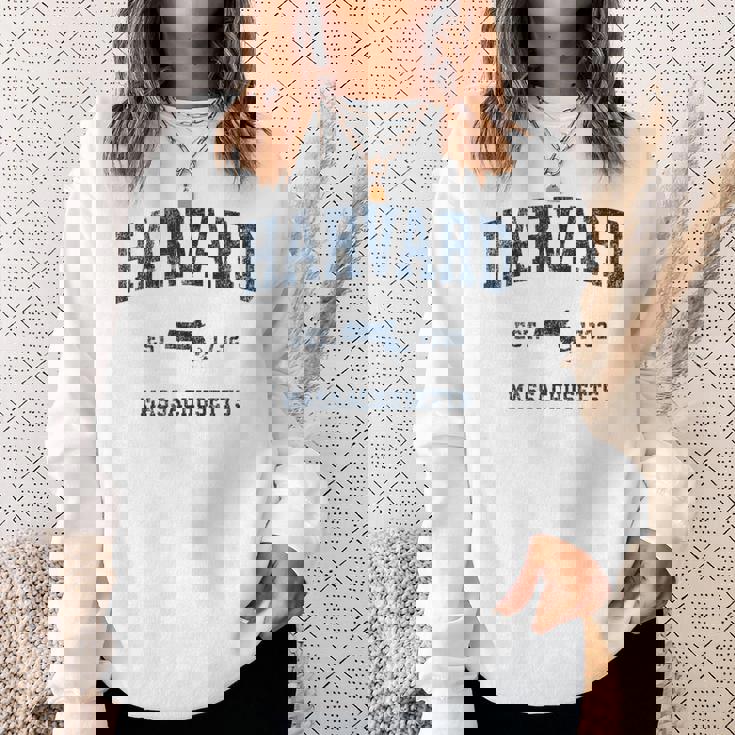 Harvard マサチューセッツ州 ヴィンテージ スポーツ デザイン ネイビー プリント スウェットシャツ 彼女への贈り物